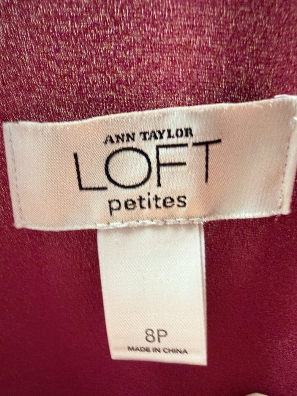 Ann Taylor Loft Women's Mini Dress Red Wine Burgandy Size 8 P